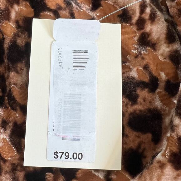 Nurture by Westbound Womens Tunic 2X Brown Animal Print Velvet Long Sleeve - Picture 8 of 8